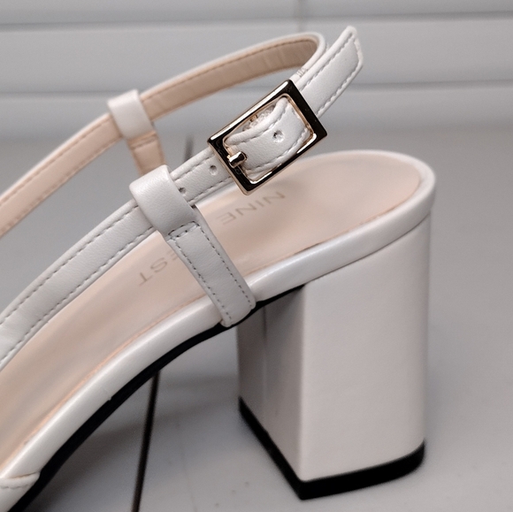 Nine West Nudora Women's Business Office Classic Slingback Cap Toe Block Heels - Picture 12 of 15